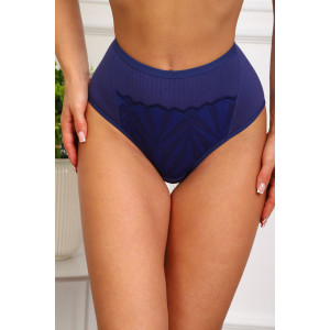 Трусы женские №64983 кружево+хлопок стрейч (р-ры: 50-54) синий