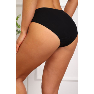 Трусы женские №64982 кружево+хлопок стрейч (р-ры: 46-50) черный