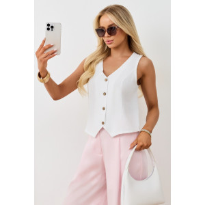 Жилет женский "Аманти-1" лён вискоза (р-ры: 42-52) белый