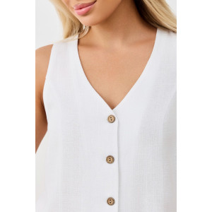 Жилет женский "Аманти-1" лён вискоза (р-ры: 42-52) белый