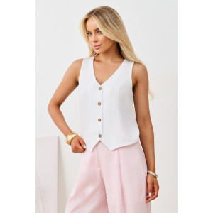 Жилет женский "Аманти-1" лён вискоза (р-ры: 42-52) белый