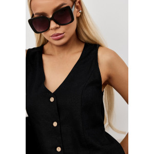 Жилет женский "Аманти-1" лён вискоза (р-ры: 42-52) черный