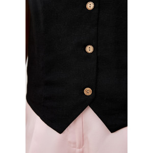 Жилет женский "Аманти-1" лён вискоза (р-ры: 42-52) черный