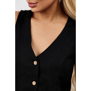 Жилет женский "Аманти-1" лён вискоза (р-ры: 42-52) черный