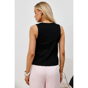 Жилет женский "Аманти-1" лён вискоза (р-ры: 42-52) черный