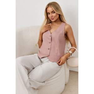Жилет женский "Аманти-1" лён вискоза (р-ры: 42-52) пудровый