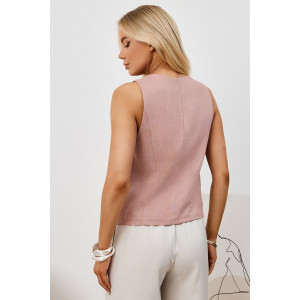 Жилет женский "Аманти-1" лён вискоза (р-ры: 42-52) пудровый