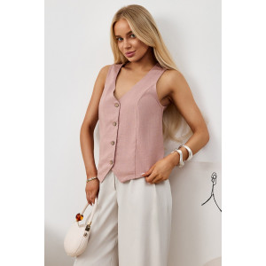 Жилет женский "Аманти-1" лён вискоза (р-ры: 42-52) пудровый