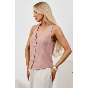 Жилет женский "Аманти-1" лён вискоза (р-ры: 42-52) пудровый