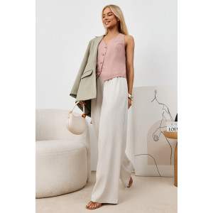 Жилет женский "Аманти-1" лён вискоза (р-ры: 42-52) пудровый