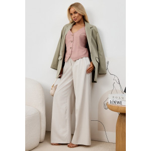 Жилет женский "Аманти-1" лён вискоза (р-ры: 42-52) пудровый