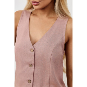 Жилет женский "Аманти-1" лён вискоза (р-ры: 42-52) пудровый