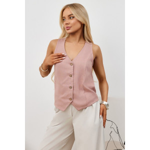 Жилет женский "Аманти-1" лён вискоза (р-ры: 42-52) пудровый