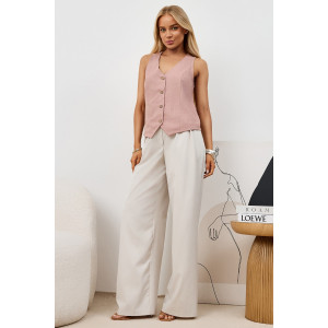 Жилет женский "Аманти-1" лён вискоза (р-ры: 42-52) пудровый