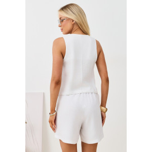 Шорты женские "Аманти-2" лён вискоза (р-ры: 42-52) белый