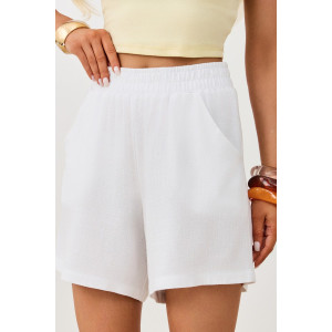 Шорты женские "Аманти-2" лён вискоза (р-ры: 42-52) белый