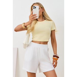 Шорты женские "Аманти-2" лён вискоза (р-ры: 42-52) белый