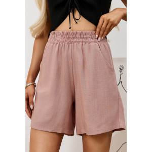 Шорты женские "Аманти-2" лён вискоза (р-ры: 42-52) пудровый