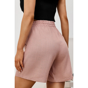 Шорты женские "Аманти-2" лён вискоза (р-ры: 42-52) пудровый