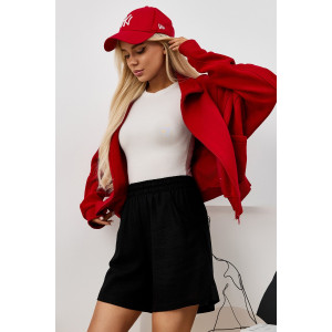 Шорты женские "Аманти-2" лён вискоза (р-ры: 42-52) черный