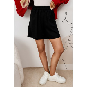 Шорты женские "Аманти-2" лён вискоза (р-ры: 42-52) черный