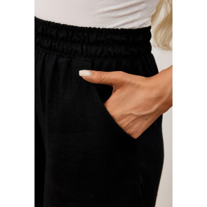 Шорты женские "Аманти-2" лён вискоза (р-ры: 42-52) черный