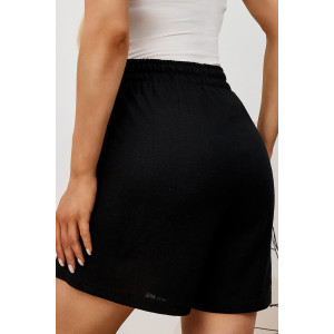 Шорты женские "Аманти-2" лён вискоза (р-ры: 42-52) черный