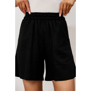 Шорты женские "Аманти-2" лён вискоза (р-ры: 42-52) черный