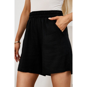 Шорты женские "Аманти-2" лён вискоза (р-ры: 42-52) черный