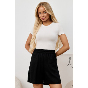 Шорты женские "Аманти-2" лён вискоза (р-ры: 42-52) черный