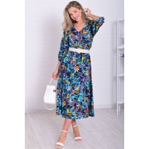 Платье женское Ф1074а штапель (р-ры: 46-56) изумруд