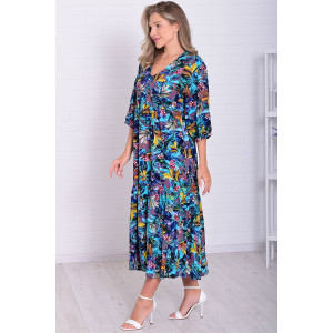 Платье женское Ф1074а штапель (р-ры: 46-56) изумруд