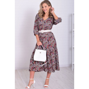 Платье женское Ф1074б штапель (р-ры: 46-56) капучино