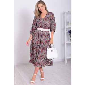 Платье женское Ф1074б штапель (р-ры: 46-56) капучино