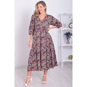 Платье женское Ф1074б штапель (р-ры: 46-56) капучино