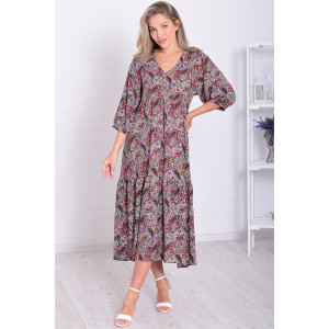 Платье женское Ф1074б штапель (р-ры: 46-56) капучино