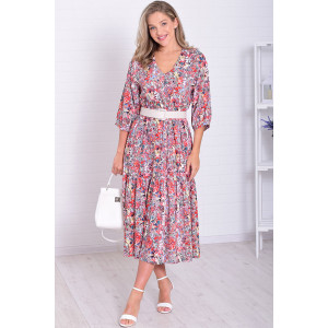 Платье женское Ф1074д штапель (р-ры: 46-56) оранжевый