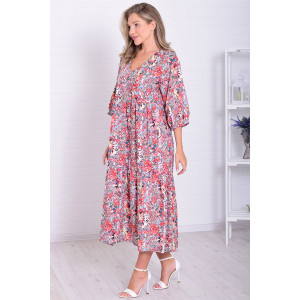 Платье женское Ф1074д штапель (р-ры: 46-56) оранжевый