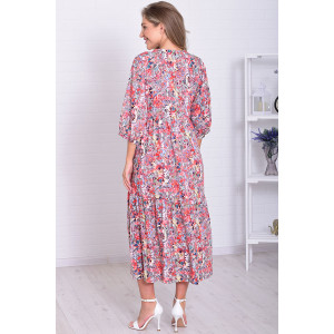 Платье женское Ф1074д штапель (р-ры: 46-56) оранжевый