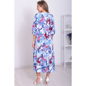 Платье женское Ф1074е штапель (р-ры: 46-56) небесный