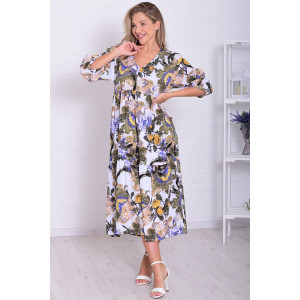 Платье женское Ф1074г штапель (р-ры: 46-56) индиго