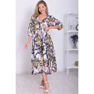 Платье женское Ф1074г штапель (р-ры: 46-56) индиго