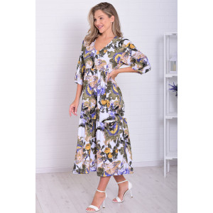 Платье женское Ф1074г штапель (р-ры: 46-56) индиго