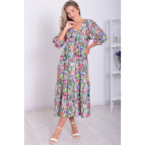 Платье женское Ф1074к штапель (р-ры: 46-56) разноцветный