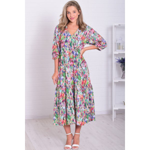 Платье женское Ф1074к штапель (р-ры: 46-56) разноцветный