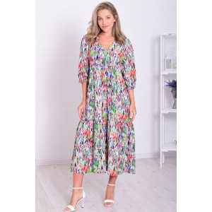 Платье женское Ф1074к штапель (р-ры: 46-56) разноцветный