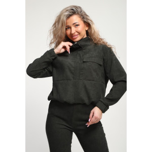 Костюм двойка женский №35279 вельвет (р-ры: 44-54) зелёный