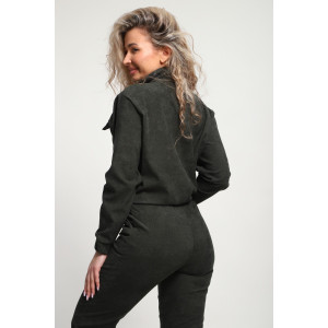 Костюм двойка женский №35279 вельвет (р-ры: 44-54) зелёный