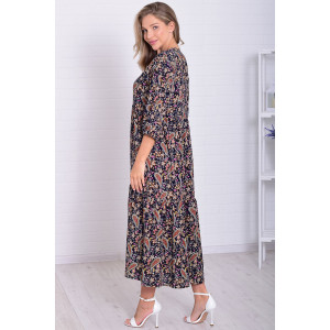 Платье женское Ф1074 штапель (р-ры: 46-56) темно-синий