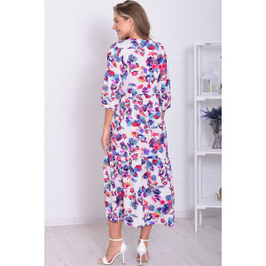 Платье женское Ф1074в штапель (р-ры: 46-56) радужный